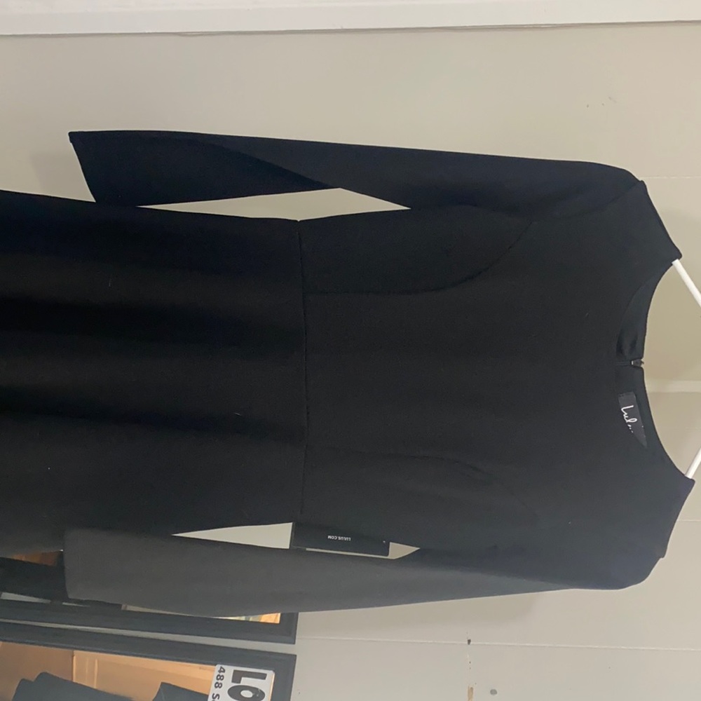 LONG SLEEVE BLACK SHORT DRESS